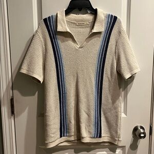 Marine Layer Cream Knit Polo